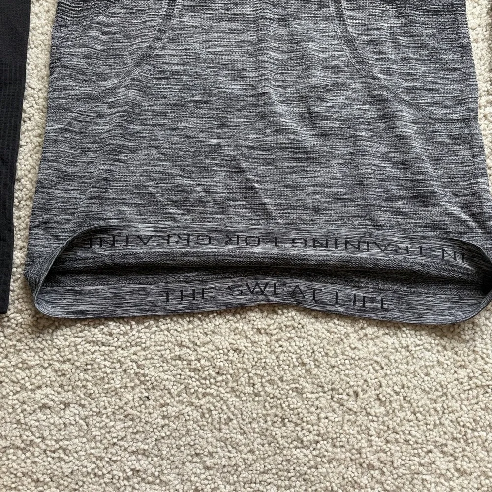 Lululemon Swiftly Tech Long Sleeve Shirt Women's Size 6 Black Gray